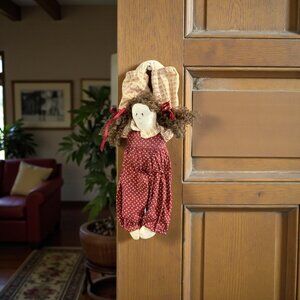 House Of Lloyd 1993 Upsy Daisy‎ Door Knobber Vintage Cloth Rag Doll 16" Burgundy